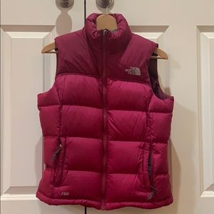 North Face puffer vest magenta size small women’s